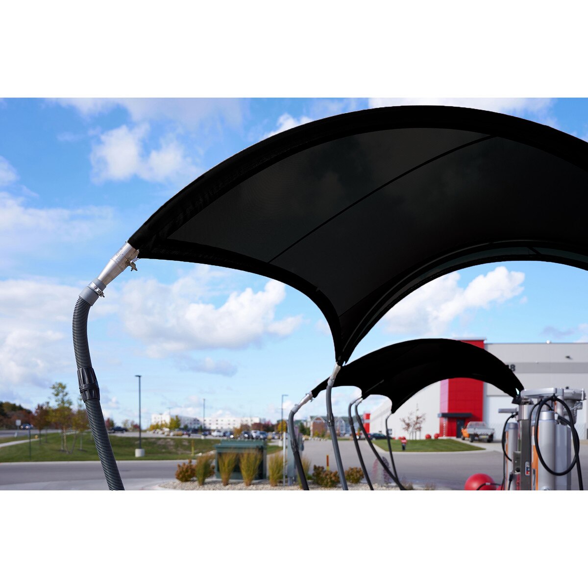 black curved canopy retrofit kit